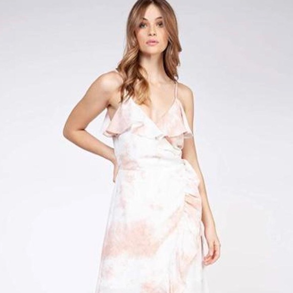 Dex blush tie front wrap dress - Picture 2 of 3